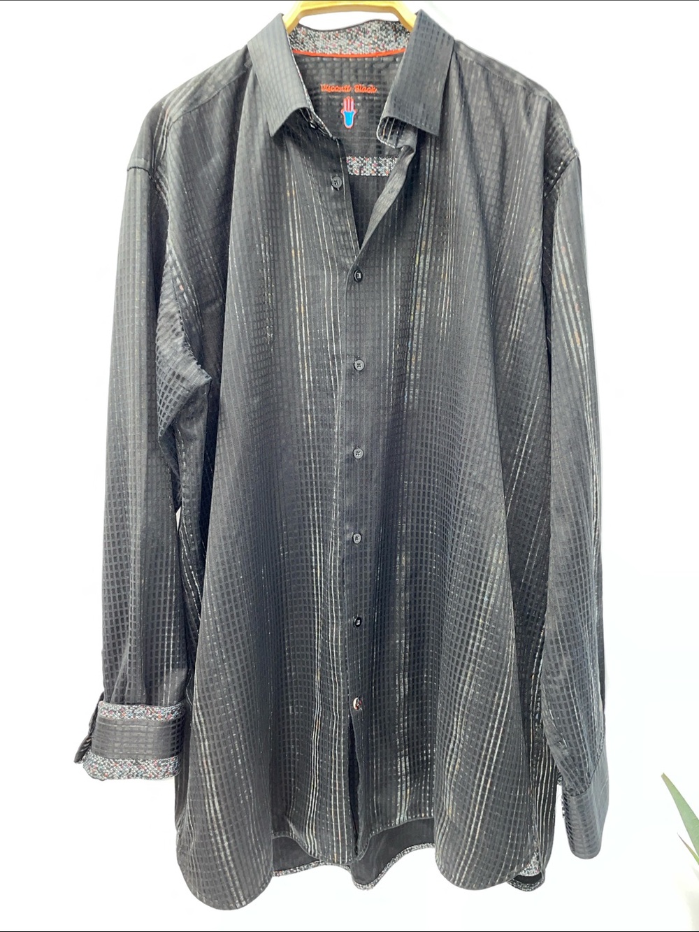 VISCONTI BLACK MENS DRESS SHIRT FTL-08-027